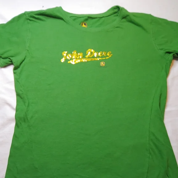 John Deer Gold Sequined Logo Tee Large - Picture 4 of 7